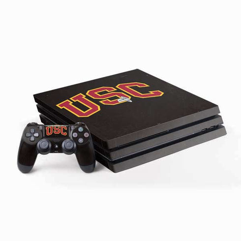 University of Southern California USC Logo Black Distressed PlayStation PS4 Skins