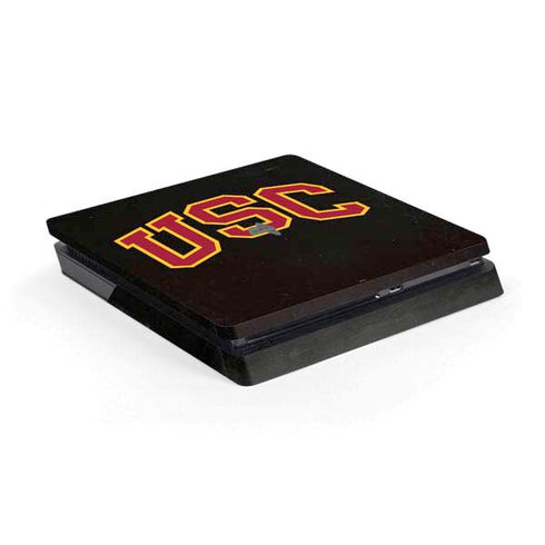 University of Southern California USC Logo Black Distressed PS4 Slim Skin