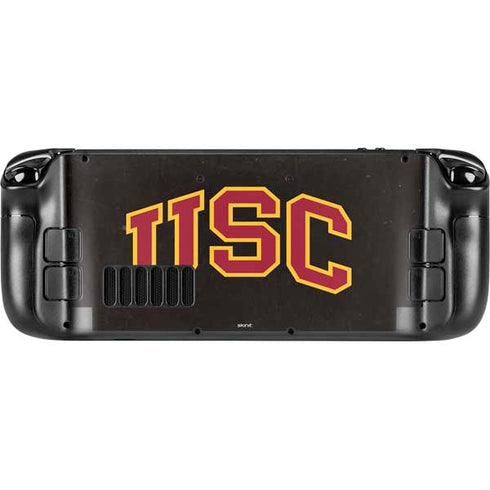 University of Southern California USC Logo Black Distressed Steam Deck Handheld Gaming Computer Skin
