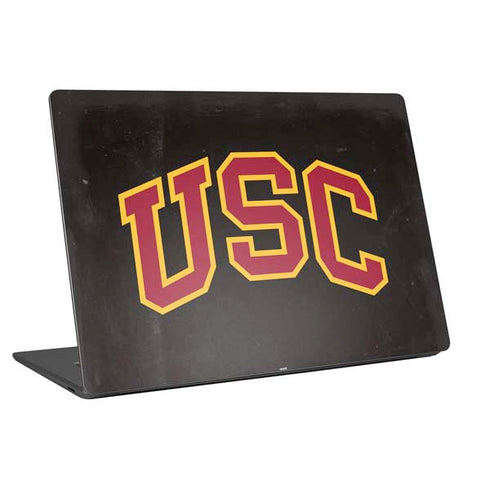 University of Southern California USC Logo Black Distressed Laptop Skins
