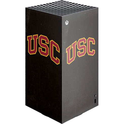 University of Southern California USC Logo Black Distressed XBox Series X Digital Edition Console Skin