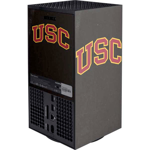 University of Southern California USC Logo Black Distressed XBox Series X Digital Edition Console Skin