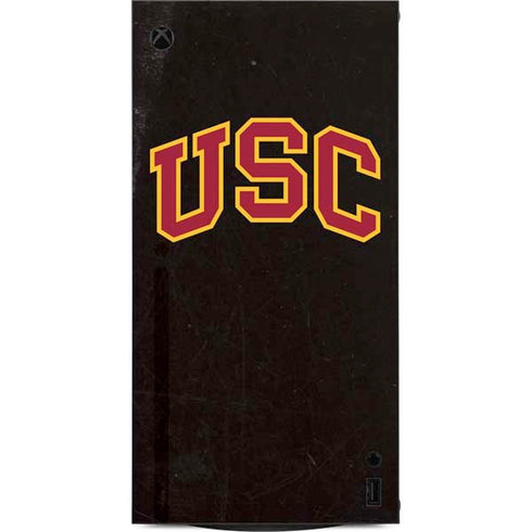 University of Southern California USC Logo Black Distressed XBox Series X Digital Edition Console Skin