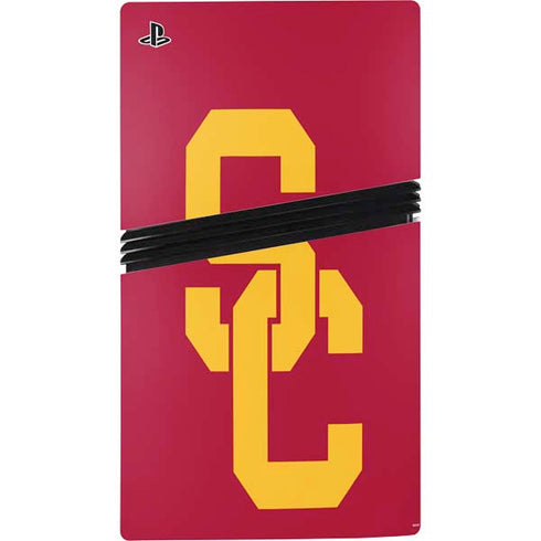 University of Southern California USC Red Logo PS5 Pro Disk Bundle Skin