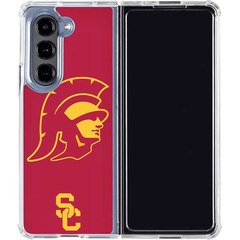 University of Southern California USC Trojan Large Mascot Galaxy Z Fold5 5G Clear Case
