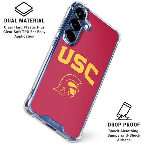University of Southern California USC Trojan Logo Galaxy S25 FE Clear Case