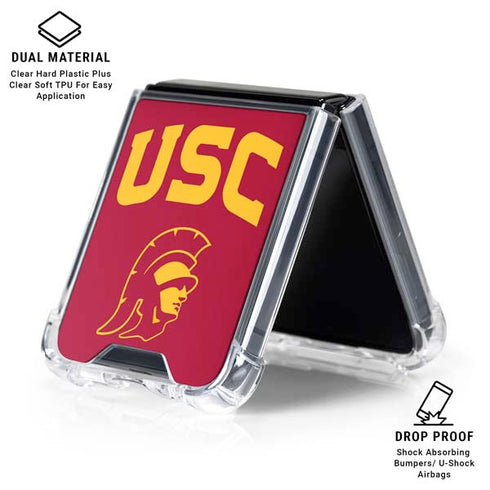 University of Southern California USC Trojan Logo Galaxy Z Flip6 Clear Case