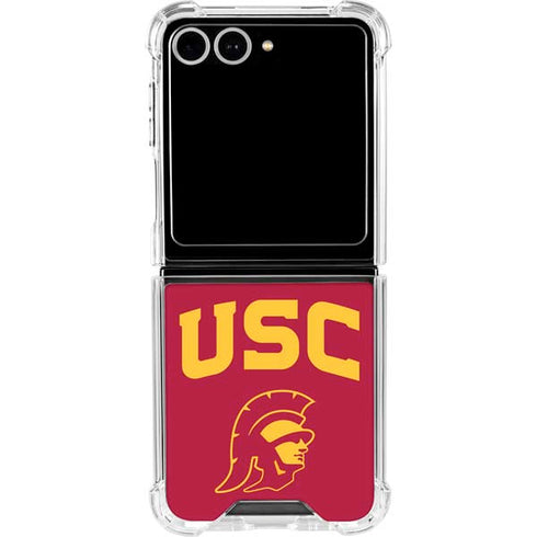 University of Southern California USC Trojan Logo Galaxy Z Flip7 Clear Case
