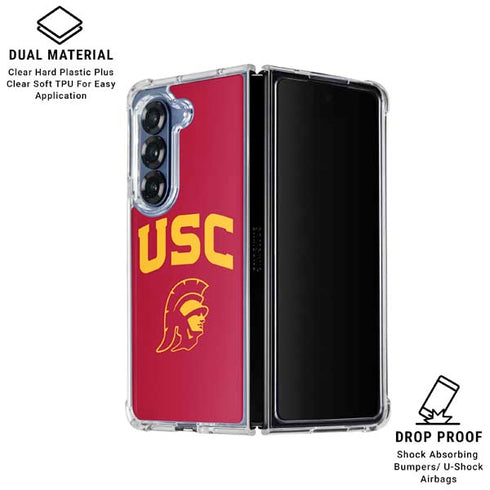 University of Southern California USC Trojan Logo Galaxy Z Fold6 Clear Case