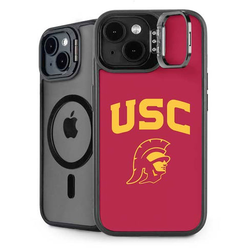 University of Southern California USC Trojan Logo iPhone 15 Plus Kickstand Case