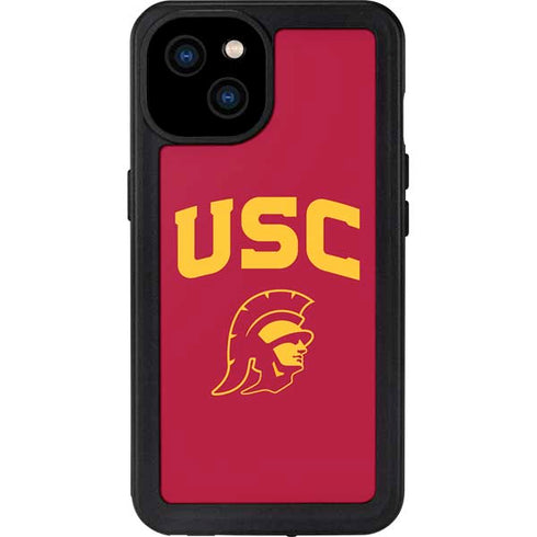University of Southern California USC Trojan Logo iPhone 15 Plus Waterproof Case