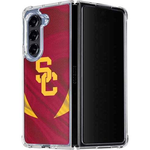 University of Southern California USC Trojans Jersey Galaxy Z Fold5 5G Clear Case