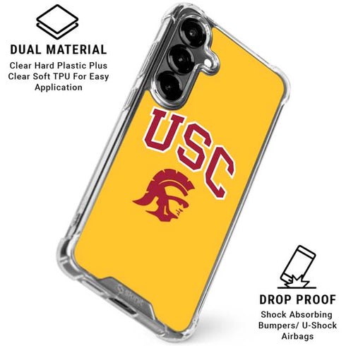University of Southern California USC Trojans Yellow Galaxy S26 Plus Clear Case
