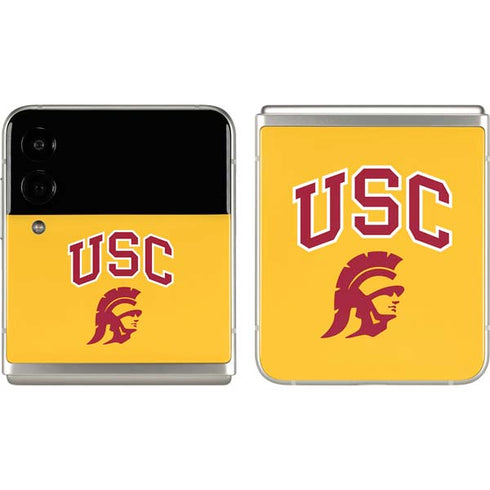 University of Southern California USC Trojans Yellow Galaxy Z Flip3 5G Skin