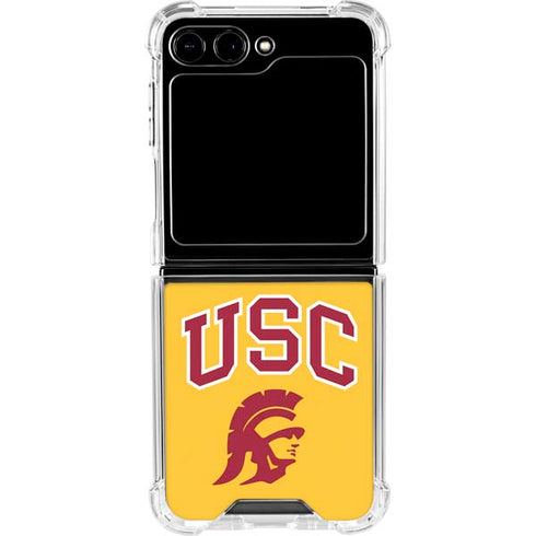 University of Southern California USC Trojans Yellow Galaxy Z Flip6 Clear Case