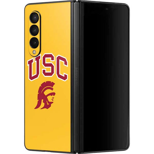 University of Southern California USC Trojans Yellow Galaxy Z Fold3 5G Skin