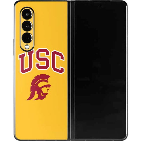 University of Southern California USC Trojans Yellow Galaxy Z Fold3 5G Skin