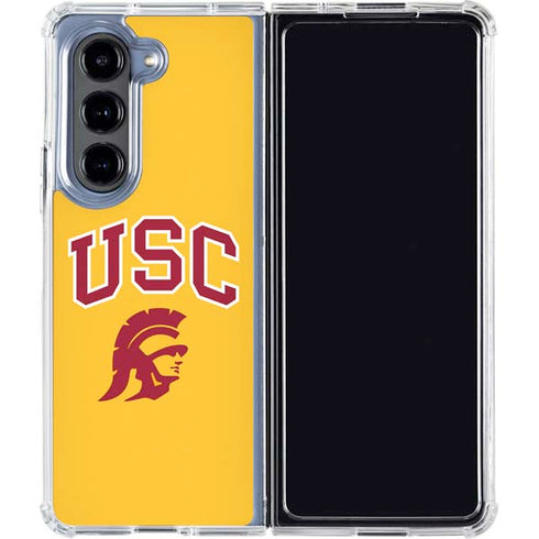 University of Southern California USC Trojans Yellow Galaxy Z Fold5 5G Clear Case