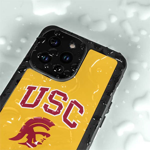 University of Southern California USC Trojans Yellow iPhone 14 Pro Max Waterproof Case