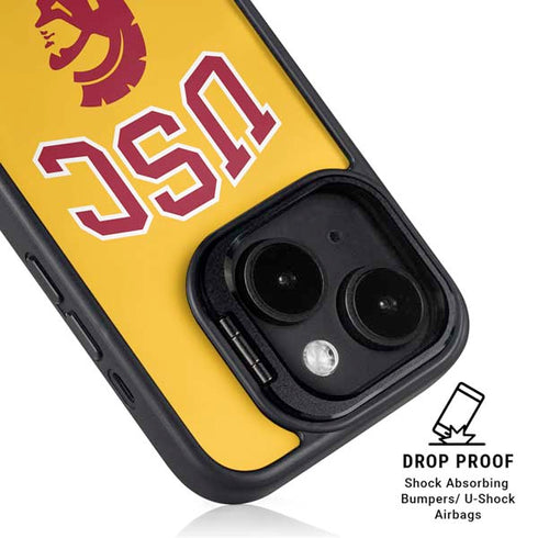 University of Southern California USC Trojans Yellow iPhone 15 Kickstand Case