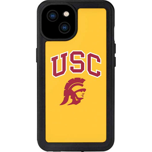 University of Southern California USC Trojans Yellow iPhone 15 Plus Waterproof Case