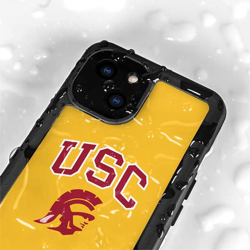 University of Southern California USC Trojans Yellow iPhone 15 Plus Waterproof Case