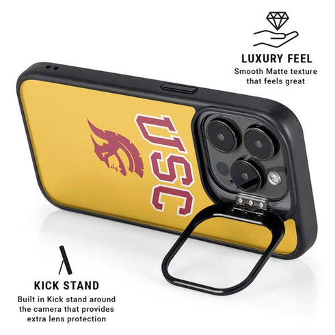 University of Southern California USC Trojans Yellow iPhone 15 Pro Kickstand Case
