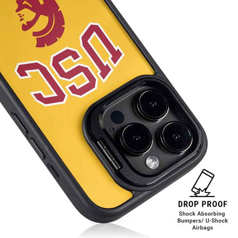University of Southern California USC Trojans Yellow iPhone 15 Pro Kickstand Case