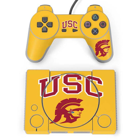 University of Southern California USC Trojans Yellow PlayStation Classic Bundle Skin