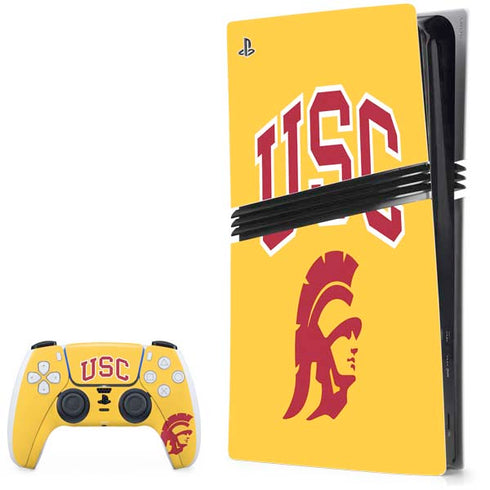 University of Southern California USC Trojans Yellow PS5 Pro Bundle Skin