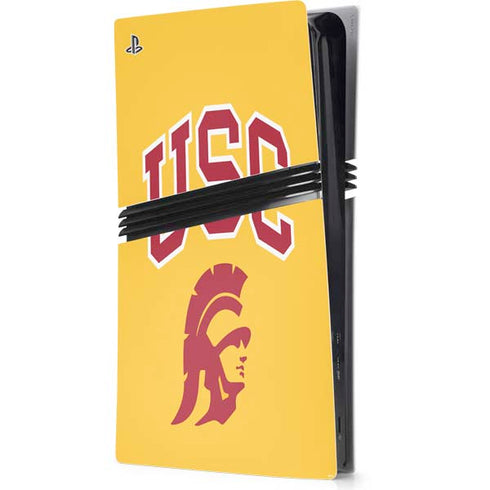 University of Southern California USC Trojans Yellow PS5 Pro Console Skin