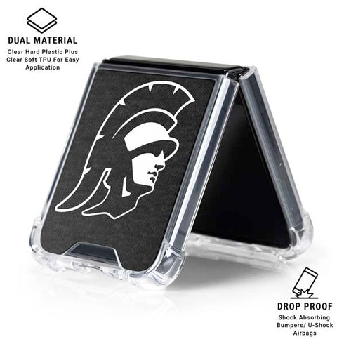 University of Southern California USC White Trojan Mascot Galaxy Z Flip6 Clear Case