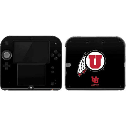 University of Utah Circle and Feather on Black Nintendo Skins