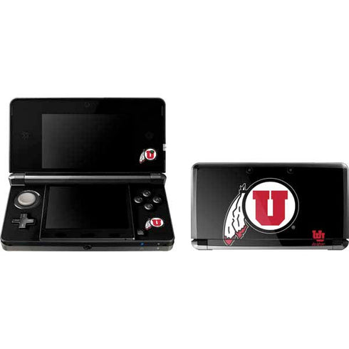 University of Utah Circle and Feather on Black Nintendo Skins