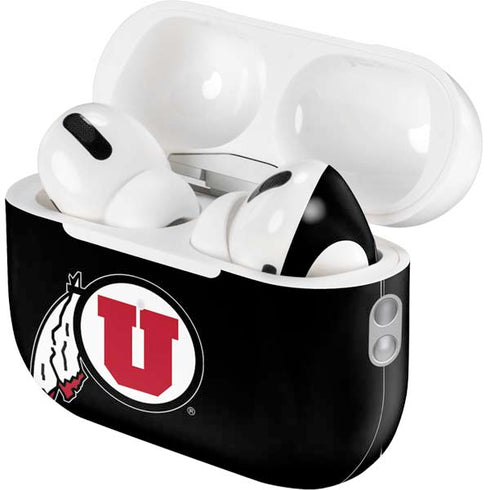 Utah Circle and Feather on Black AirPods Pro 2nd Gen Skin