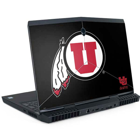 University of Utah Circle and Feather on Black Dell Alienware Skin
