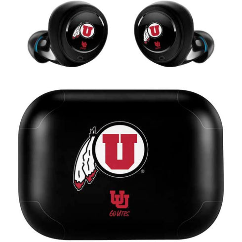 University of Utah Circle and Feather on Black Amazon Echo Buds Skin