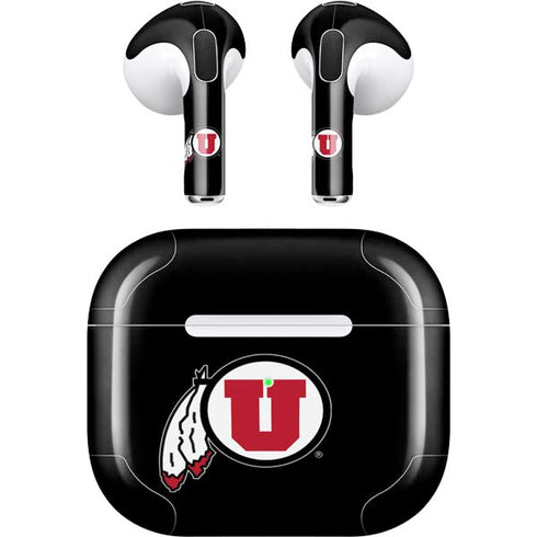 Utah Circle and Feather on Black Apple AirPods (3rd Gen 2021) Skin