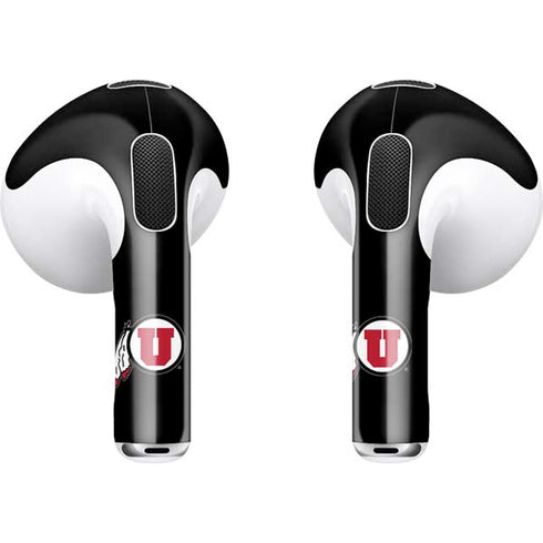 Utah Circle and Feather on Black Apple AirPods (3rd Gen 2021) Skin