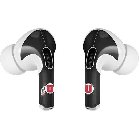 Utah Circle and Feather on Black Apple AirPods Pro Skin