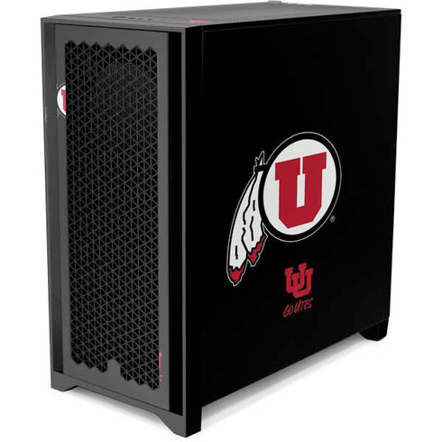 Utah Circle and Feather on Black Corsair 4000D Tempered Glass Mid-Tower ATX Case Skin