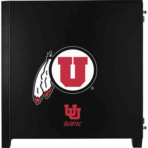 Utah Circle and Feather on Black Corsair 4000D Tempered Glass Mid-Tower ATX Case Skin