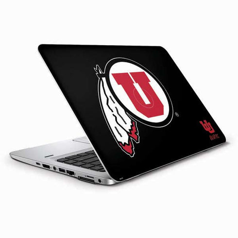 University of Utah Circle and Feather on Black HP Elitebook Skin