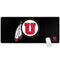 University of Utah Circle and Feather on Black Gaming Mouse Pad