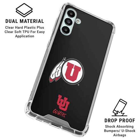 Utah Circle and Feather on Black Galaxy A13 5G Clear Case