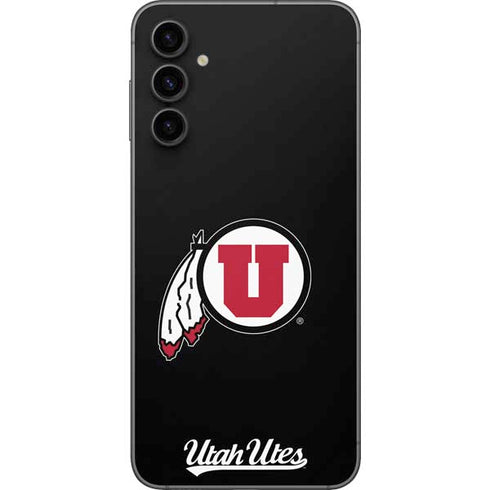 Utah Circle and Feather on Black Galaxy A14 5G Skin