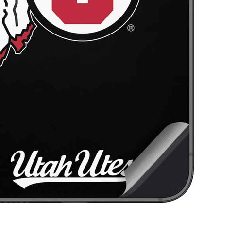 Utah Circle and Feather on Black Galaxy A14 5G Skin