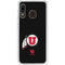 Utah Circle and Feather on Black Galaxy A20 Clear Case