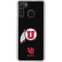 Utah Circle and Feather on Black Galaxy A21 Clear Case