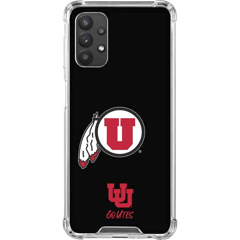 Utah Circle and Feather on Black Galaxy A32 5G Clear Case
